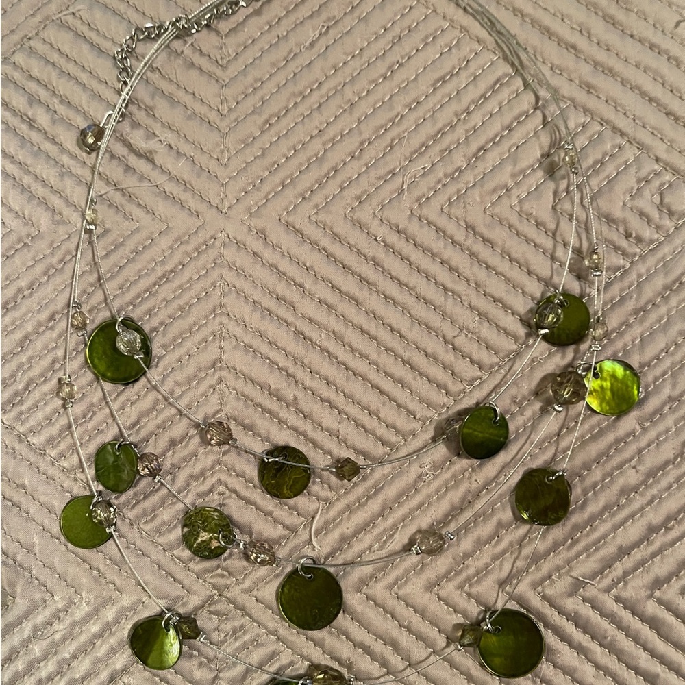 Elegant Green Multi-Layer Necklace
